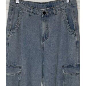 Happily Grey Juniors Size 7 - 27 Light Wash Wide Legs Denim Blue Jeans Womens